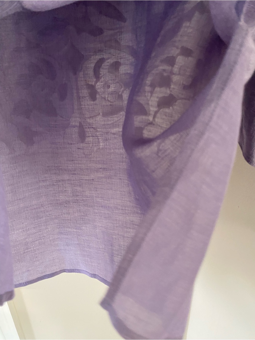 Eileen Fisher Linen Silk Semi-Sheer Tunic Top Mother of Pearl Buttons Size S - Picture 6 of 12